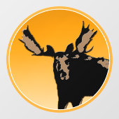 Moose at Sunset - Original Wildlife Art Raamsticker (Vel)