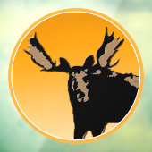 Moose at Sunset - Original Wildlife Art Raamsticker (Vel 3)