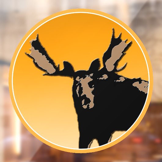 Moose at Sunset - Original Wildlife Art Raamsticker (Vel 2)