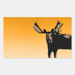 Moose at Sunset - Original Wildlife Art Rechthoekige Sticker
