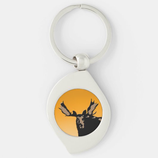 Moose at Sunset - Original Wildlife Art Sleutelhanger (Voorkant)