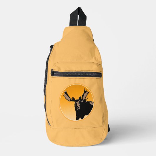 Moose at Sunset - Original Wildlife Art Sling Bag (Voorkant)