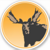 Moose at Sunset - Original Wildlife Art Sticker (Voorkant)
