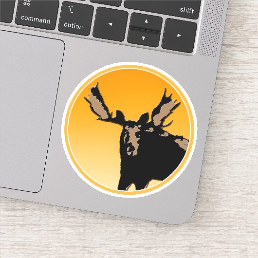 Moose at Sunset - Original Wildlife Art Sticker (Detail)