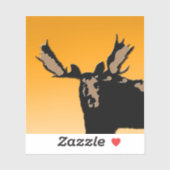 Moose at Sunset - Original Wildlife Art Sticker (Vel)