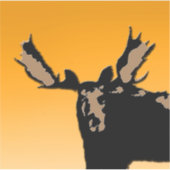 Moose at Sunset - Original Wildlife Art Sticker (Voorkant)