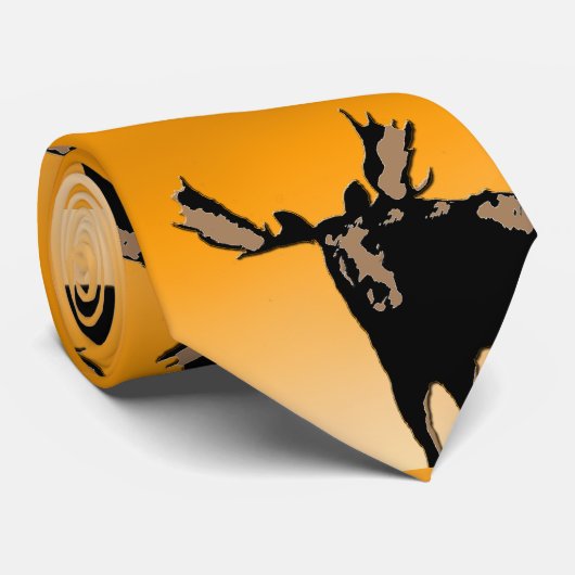 Moose at Sunset - Original Wildlife Art Stropdas (Opgerold)