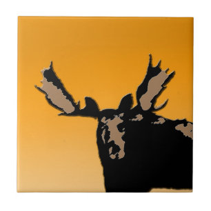 Moose at Sunset - Original Wildlife Art Tegeltje