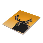 Moose at Sunset - Original Wildlife Art Tegeltje (Zijkant)