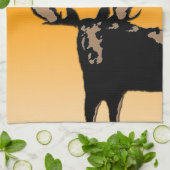 Moose at Sunset - Original Wildlife Art Theedoek (Gevouwen)