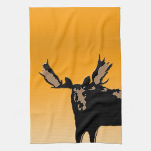Moose at Sunset - Original Wildlife Art Theedoek
