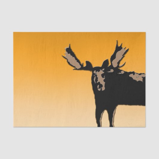 Moose at Sunset - Original Wildlife Art Tissuepapier (Voorkant)