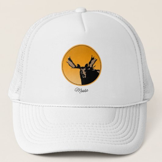 Moose at Sunset - Original Wildlife Art Trucker Pet (Voorkant)