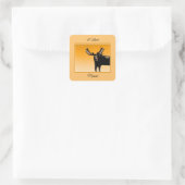 Moose at Sunset - Original Wildlife Art Vierkante Sticker (Tas)