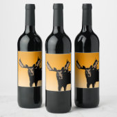 Moose at Sunset - Original Wildlife Art Wijn Etiket (Flessen)