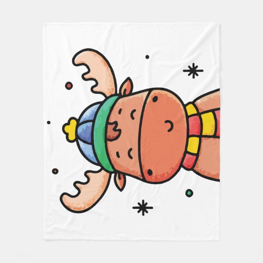 Moose Baby Fleece Deken (Voorkant)