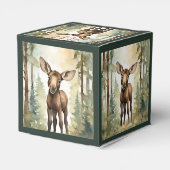 Moose Baby Gender Neutraal Baby shower Bedankdoosjes (Achterkant)