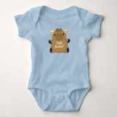 Moose Baby Shower Blauwe Jongen Romper (Voorkant)
