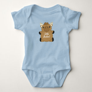 Moose baby shower blauwe jongen romper