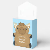 Moose Baby shower Blue Bedankdoosjes (Geopend)