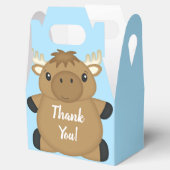 Moose Baby shower Blue Boy Bedankdoosjes (Geopend)
