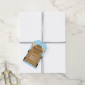 Moose Baby shower Blue Boy Cadeaulabel (Met Touw)