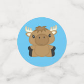 Moose Baby shower Blue Boy Confetti (Kleine voorkant)