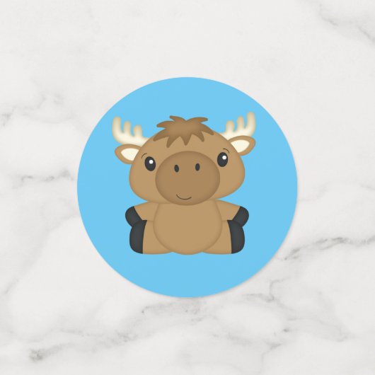 Moose Baby shower Blue Boy Confetti (Kleine voorkant)