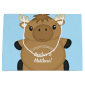 Moose Baby shower Blue Boy Groot Cadeauzakje (Voorkant)