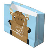 Moose Baby shower Blue Boy Groot Cadeauzakje (Voorkant Gekanteld)