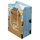 Moose Baby shower Blue Boy Medium Cadeauzakje (Voorkant Gekanteld)