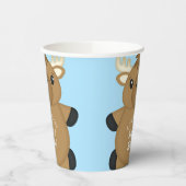 Moose Baby shower Blue Boy Papieren Bekers (Links)