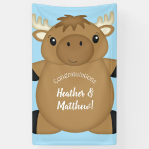 Moose Baby shower Blue Boy Spandoek