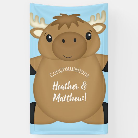 Moose Baby shower Blue Boy Spandoek (Verticaal)