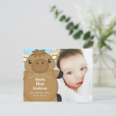 Moose Baby shower Blue Briefkaart (Staand voorkant)