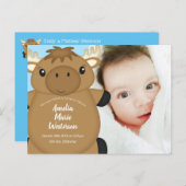 Moose Baby shower Blue Briefkaart (Voorkant / Achterkant)