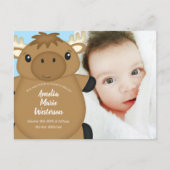 Moose Baby shower Blue Briefkaart (Voorkant)