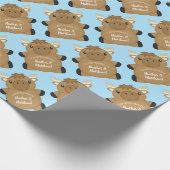Moose Baby shower Blue Cadeaupapier (Hoek)