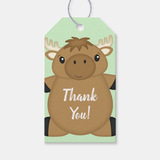 Moose Baby shower Cadeaulabel (Voorkant)