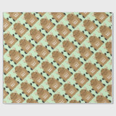 Moose Baby shower Green Cadeaupapier (Vlak)