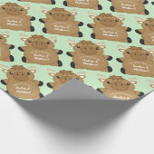 Moose Baby shower Green Cadeaupapier (Hoek)