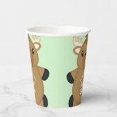 Moose Baby shower Green Papieren Bekers (Links)