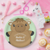 Moose Baby shower Green Papieren Bordje (Feest)