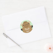 Moose Baby shower Green Ronde Sticker (Envelop)