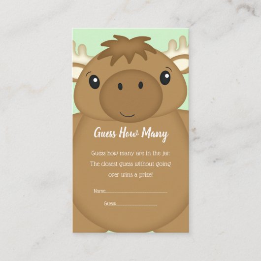 Moose Baby shower Informatiekaartje (Voorkant)