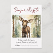 Moose Baby shower Luier Raffle Informatiekaartje (Voorkant)