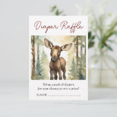 Moose Baby shower Luier Raffle Informatiekaartje (Staand voorkant)