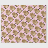 Moose Baby shower Roze Cadeaupapier (Vlak)