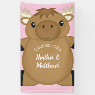 Moose Baby shower Roze Spandoek