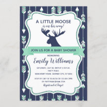 Moose baby shower uitnodiging voor jongens